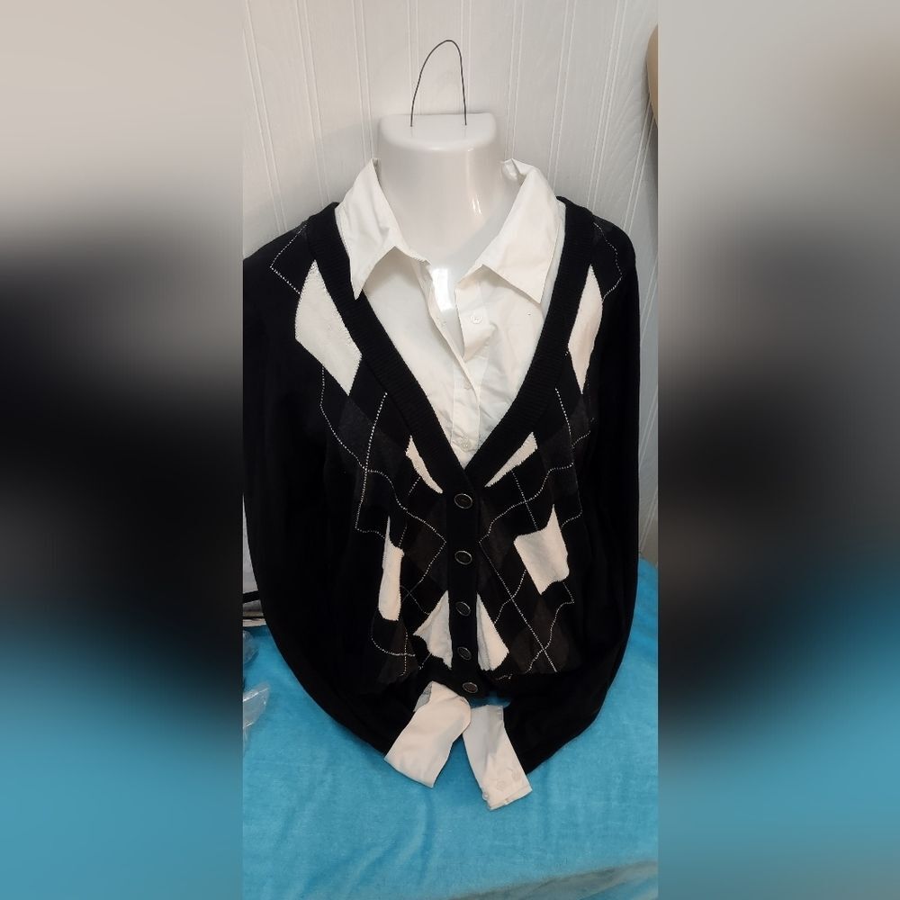 Mint Condition Forever 21 Arygle Sweater Size 2X Preppy Collegiate Swank